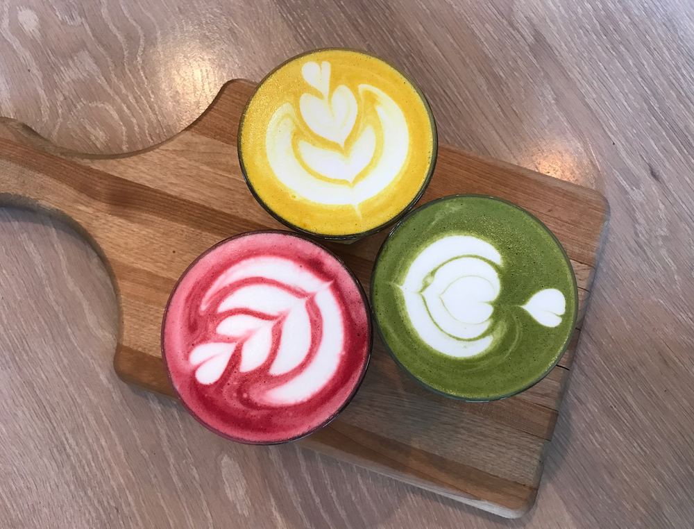 Colourful lattes