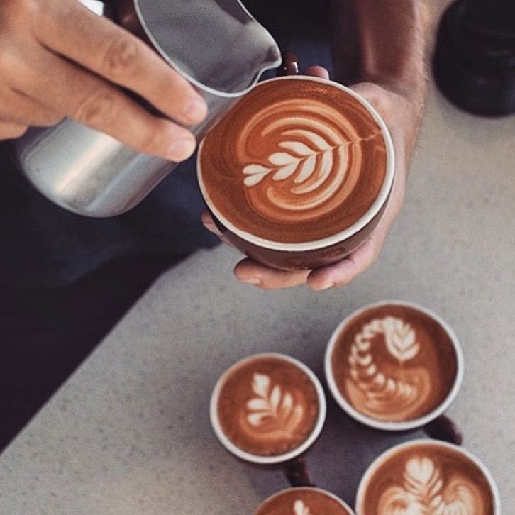 Pouring latte art