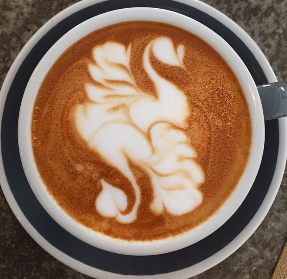 Swan latte art